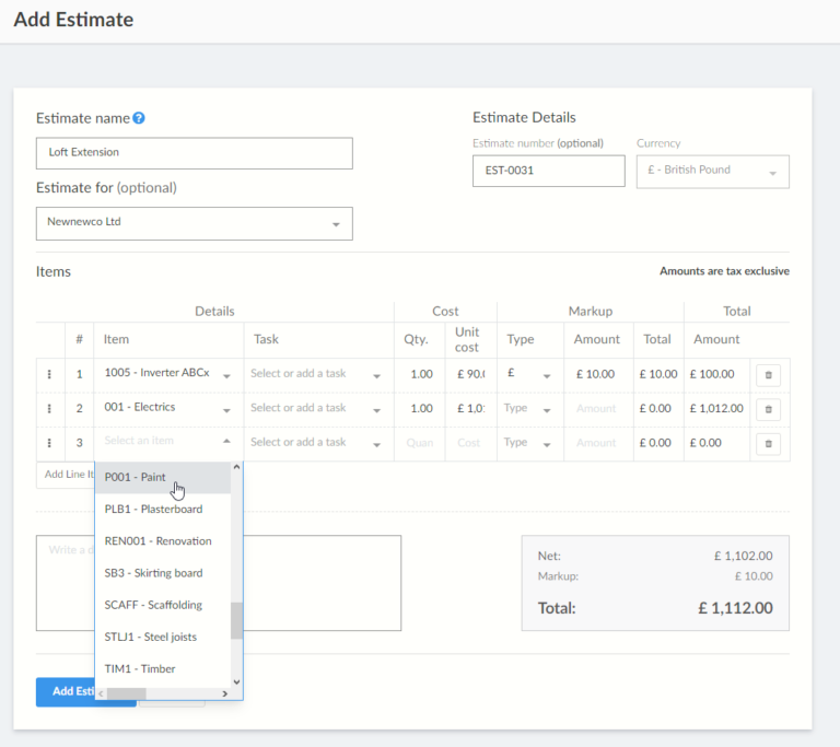 Sneak preview: new estimate builder in ManagePlaces - ManagePlaces ...